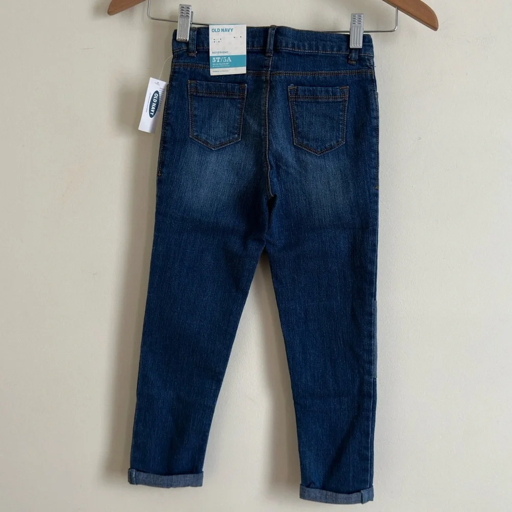 Old Navy Girls Boyfriend Jeans Adjustable Waist Size 5T New With Tags